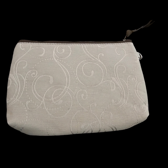 Thirty-one Hampton in Taupe Mini Zipper Pouch / Wristlet Retired - Picture 4 of 5